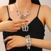 Chunky Chain Jewelry Set Women Minimalist Punk Hip Hop Necklace Earring Bracelet Combo In Gold