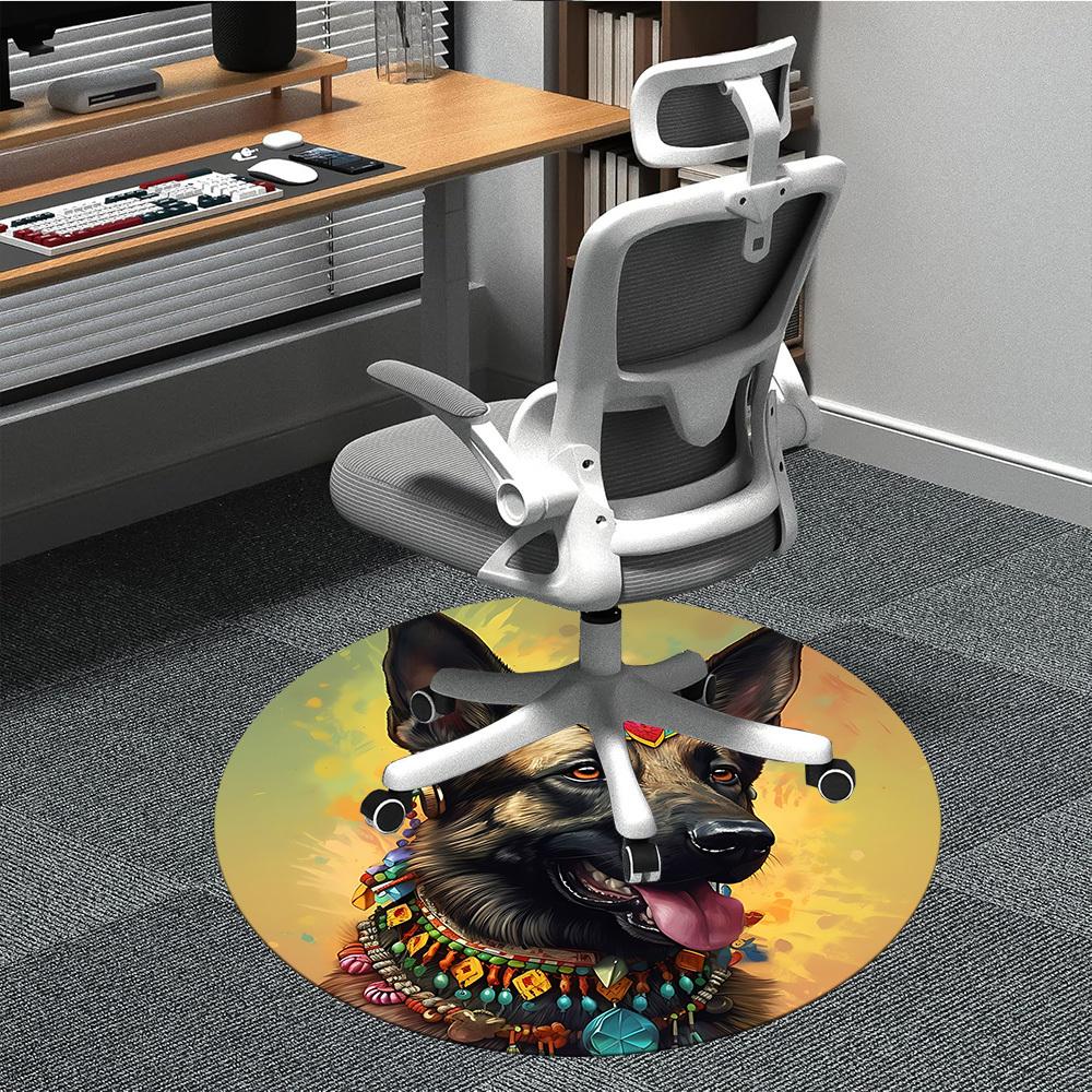 

1pc Canine Warrior Chair Carpet for Office, Non-slip, Soft and Durable Office Rug for Interior Decoration, Perfect for Office yy260313034 80cm by 80cm