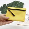 Solid Color Canvas Coin Purse & ID Card Holder with Zipper