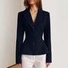 Womens Tailored Waist Blazer Solid Color Long Sleeve Office Work Jacket Slim Fit Elegant Suit Commute