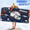 Denver Broncos Druck Strandtuch, Großes Weiches Schnelltrocknendes Handtuch für Strand Camping Schwimmen