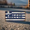 D Flat Pc Vintage SignGreek Flag DesignVintage Car Decor Interesting Home and Garage Wall ArtBarMens Cave Decor Plaques