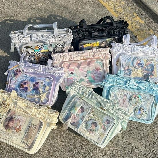 Headache Original Versatile Ita Bag [Ballet Holiday] Lolita Tote Women’s Crossbody Shoulder Bag PU Solid Color