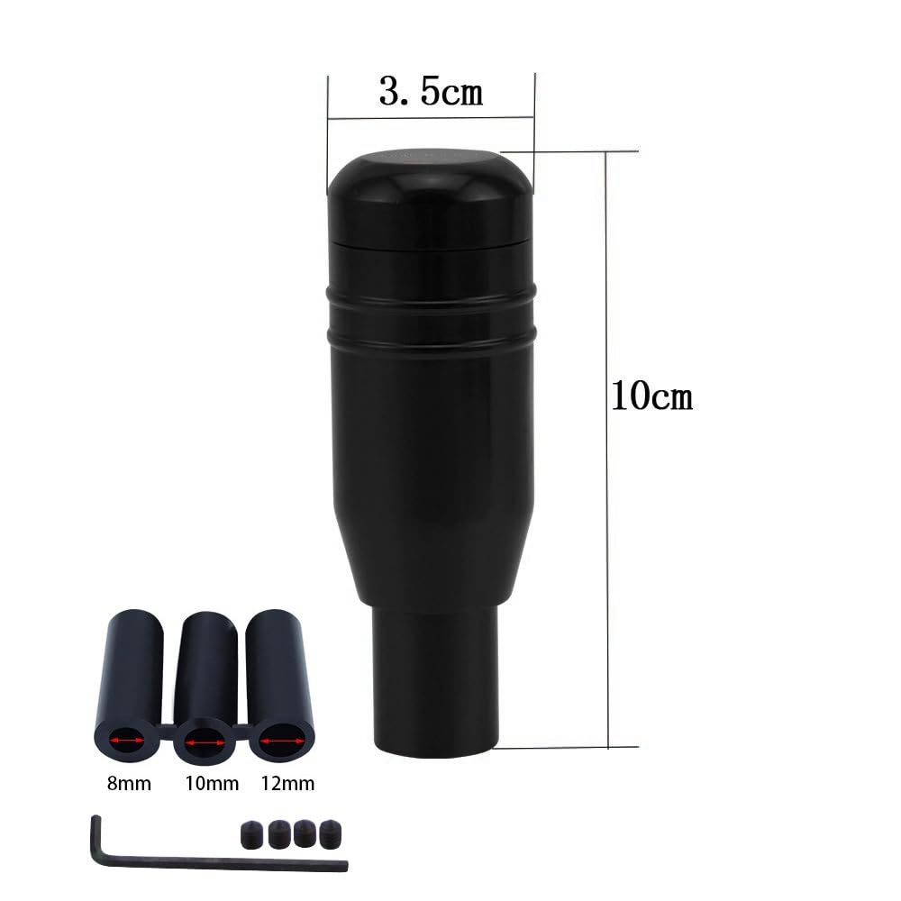 Bestmaple Black Universal Aluminum AT Shift Knob Push-Type (Silver)