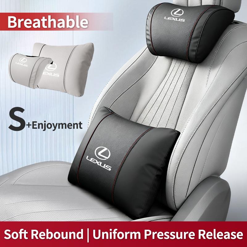 Car Seat Headrest Lumbar Support Neck Pillow Waist Cushion Backrest For Lexus UX250h RX450h CT200h RX400h RX300 NX300h RX350 AEK1