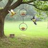 Hrănitoare circulară pentru păsări colibri, tip inimă de dragoste, cu 3 porturi de hrănire, rezistentă la furnici și albine, pentru verandă și terasă