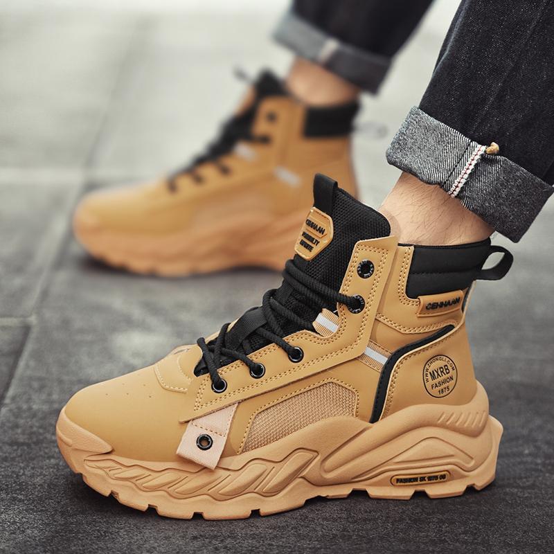 Men's Shoes 2025 Winter New Platform Leisure Sports Martin Boots Outdoor Mountaineering Leather Surface Versatile Tooling Labor Insurance Shoes