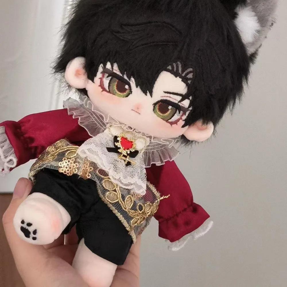 Plush 20Cm Doll Clothes Retro Medieval Prince Suit Red Flame Mini Shirt Pants Set Soft Stuffed Plush Toy Dress Up Accessories