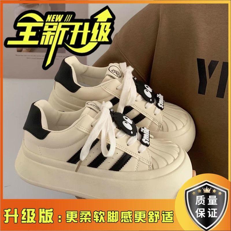 Shell head Maillard little white shoes black board shoes 2025 spring new round head platform casual big head doll shoes