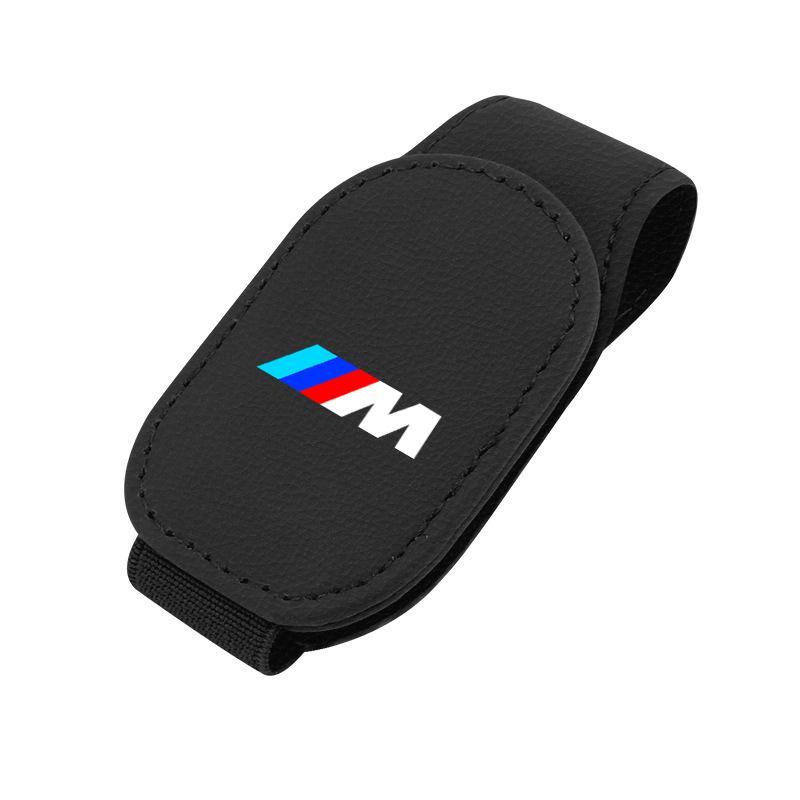 BBJK3 For BMW M X1 X2 X3 X5 X6 E46 E39 E90 E36 E60 E34 E30 F30 Magnetic Leather Eyeglass Hanger Clip Universal Car Sunglasses Holder