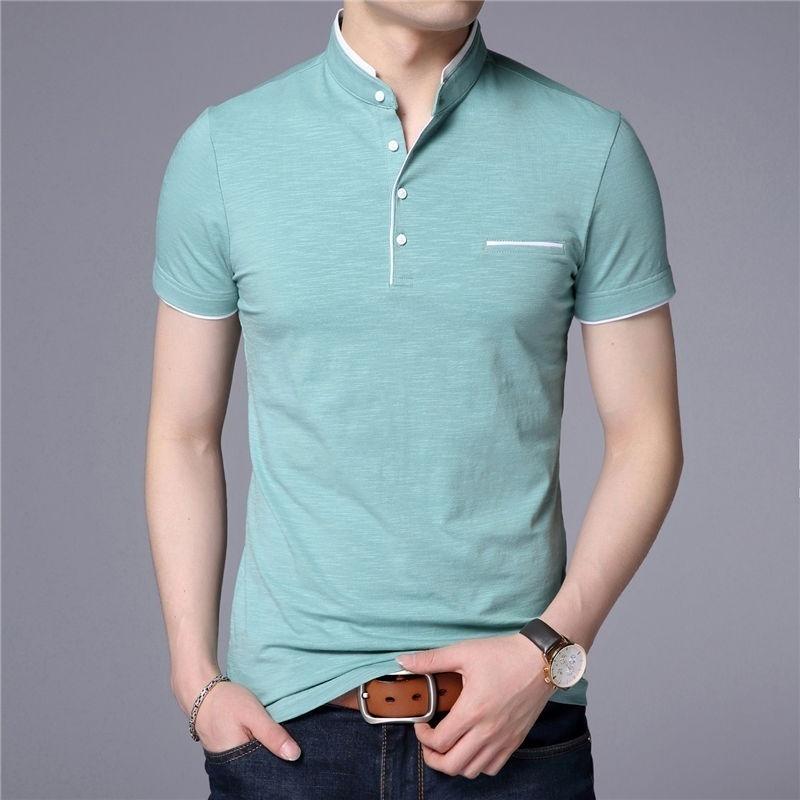 Plus Size Men Summer Casual Top Slim Printing Cotton Short Sleeves Polo Shirt