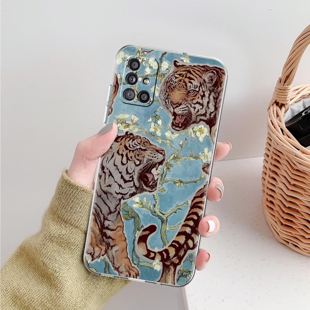 Phone Case For Samsung A15 A13 A35 A55 A51 A71 A41 A31 A21S A05 A17 A23 A25 A33 A53 A73 5G A07 4G Cover Cool Animal Tiger Lion