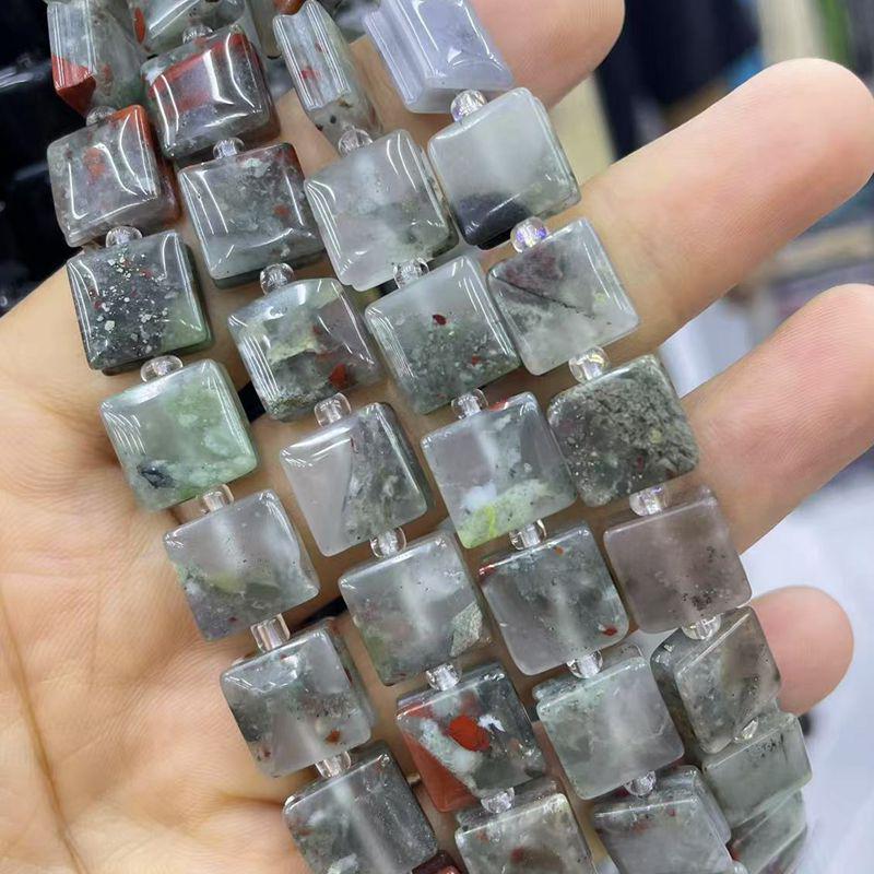 Naturstein Achat Kristall gerillte quadratische Schmuck-DIY-Accessoires, 10x10 unregelmäßige Stücke