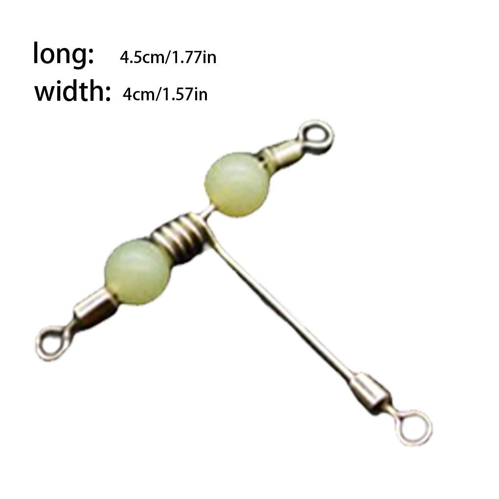 10 Pieces Fishing Connector 3 Way Stainless Steel Rotating Swivel Hook Protector Portable Fish Tackle Rolling Barrels