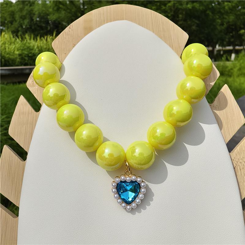 Niche Premium Cute Pearl Necklace Sweater Chain Puppy Pendant Accessories Love Rhinestone Pendant Cat Dog Collar