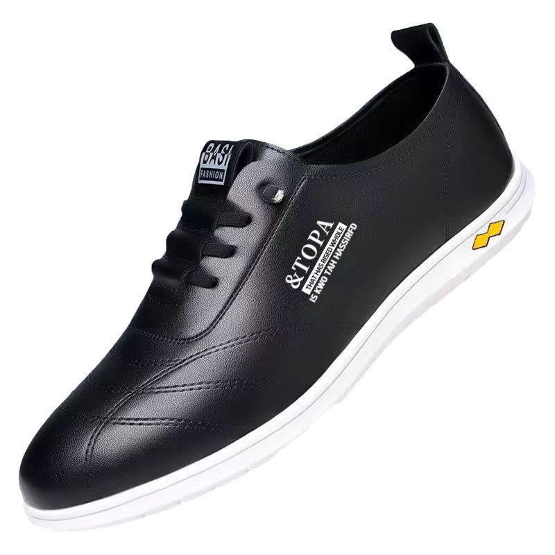 Herren Business Lederschuhe für Winter und Herbst Low Top Weiche Sohle Atmungsaktiv Herrenschuhe Trendige Schnürschuhe Flachsohlige Freizeitschuhe