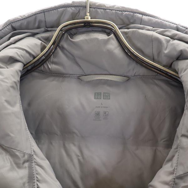UNIQLO Ultra light down jacket L gray Seamless Hood Men's Used