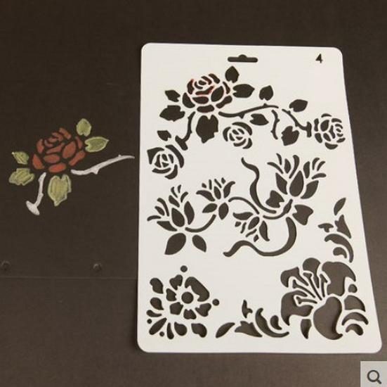 

Инструменты для самостоятельного украшения альбомов: Тематическая кружевная линейка, полые шаблоны для домашних животных и принадлежности для рисования