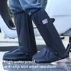 Regenstiefel Schuhüberzug Schwarz Wasserdicht mit Reflektor Hoher Schaft Transparent Schuhe Staubschutzhüllen für Motorrad Fahrrad Regenschutz Männer Frauen