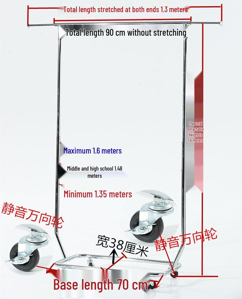 Outdoor Stainless Steel Telescopic Folding Display Stand for Clothing Store and Mall Exhibitions