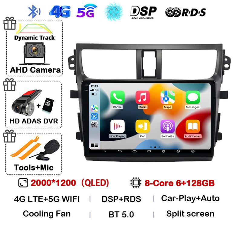 Android 14 Carplay Auto Car Radio For SUZUKI CELERIO/CULTUS 2015 2016 2017 4G WIFI Multimedia Video Player 360 Camera Stereo DSP