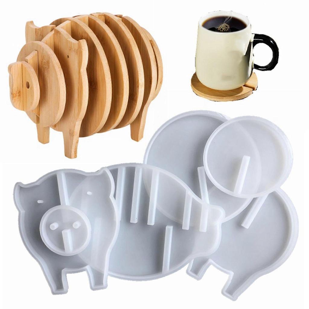 Cute Pigs Shaped Silicone Coaster Moulds Cake Molds Baking Moulds Chocolate Mould Baking Accessories for DIY Hand Making
