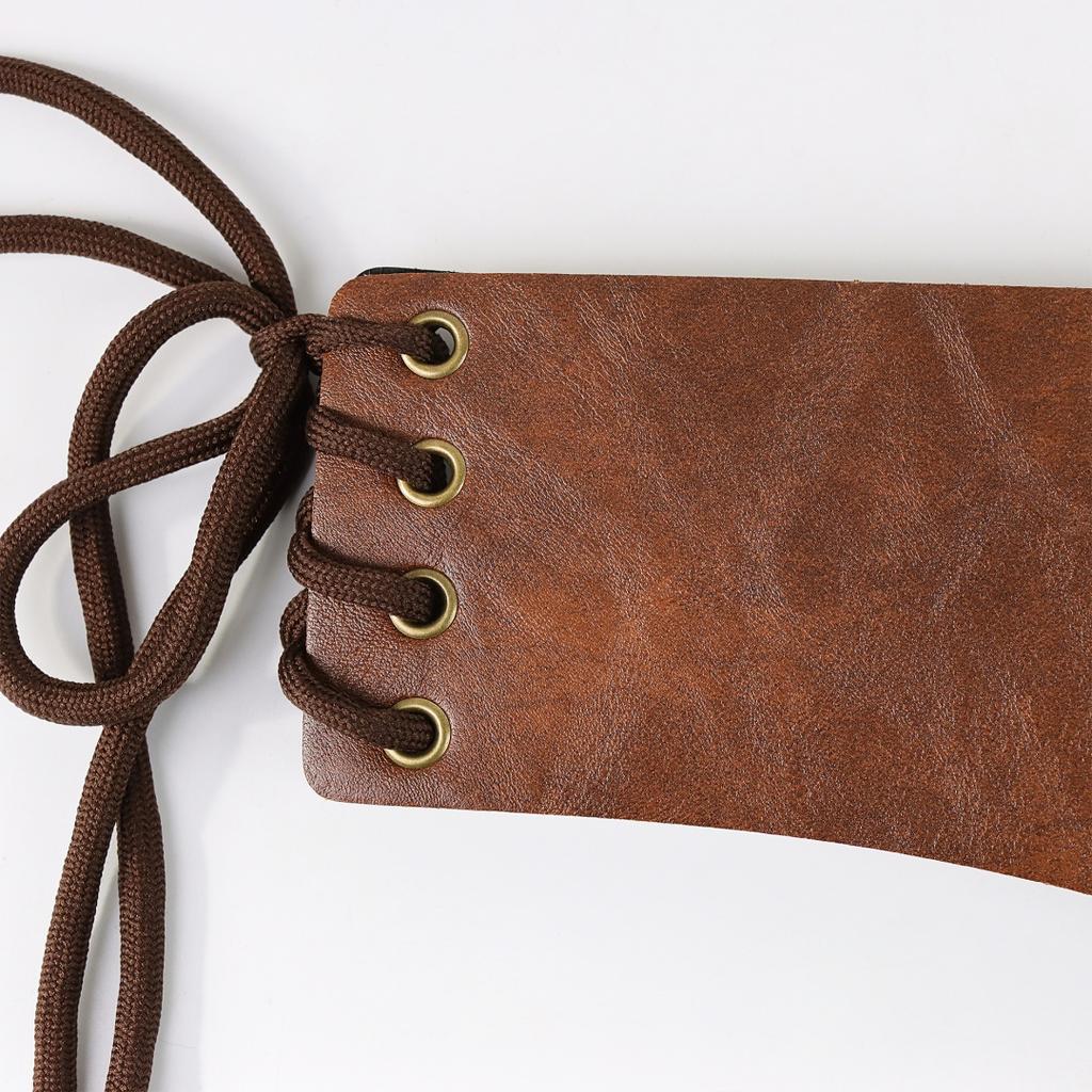 Cottagecore Leather Corset Belt for Renaissance Fair Medieval LARP Costume Viking Waist Cincher