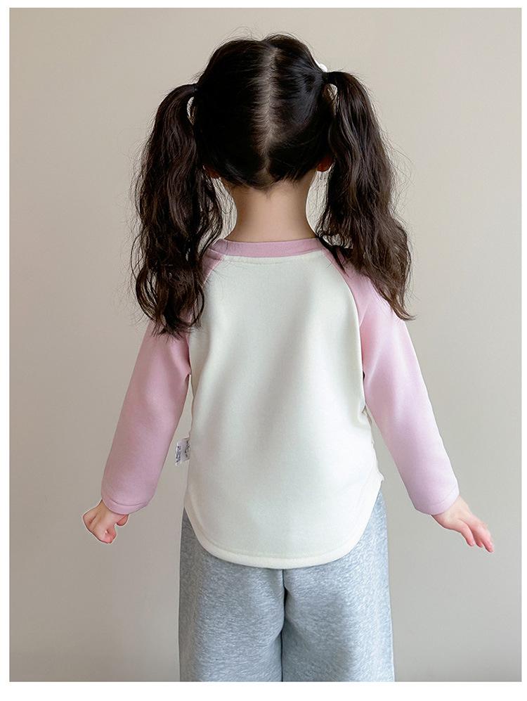 2025 Mädchen Fleece-gefütterter Einteiler als Basisschicht für Herbst/Winter - Verdicktes T-Shirt für Babys