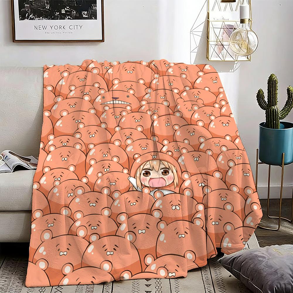 Anime Himouto! Umaru-chan Doma Umaru Throw Lightweight 240g Flannel Blanket Soft Skin-friendly for Summer Cooling 75X95CM