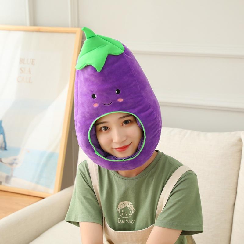 

Баклажановая шапка-капюшон, фотореквизит, мультяшный капюшон, плюшевая шапка 46*25CM0.2KG