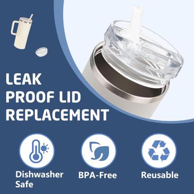 Klappstrohhalmdeckel für 40 oz Becher Auslaufsicherer Ersatz BPA-frei Wiederverwendbarer Becherdeckel für Wasser Saft Milch Tee