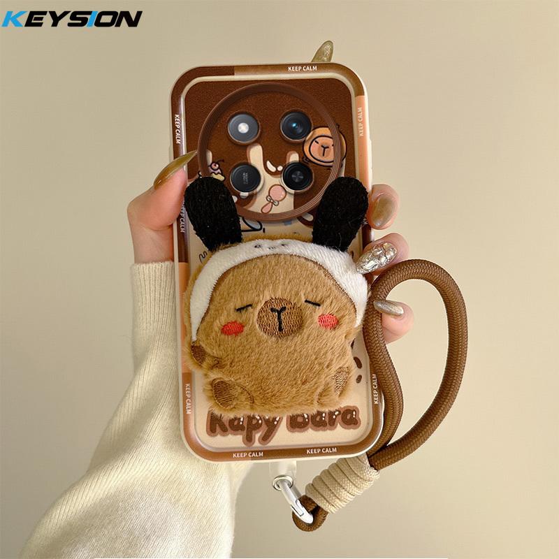 

KEYSION милый 3D мультяшный плюшевый чехол для HONOR X9c 5G с ремешком мягкий силиконовый противоударный чехол для телефона Huawei Magic 7 Lite 5G for Magic 7 Lite