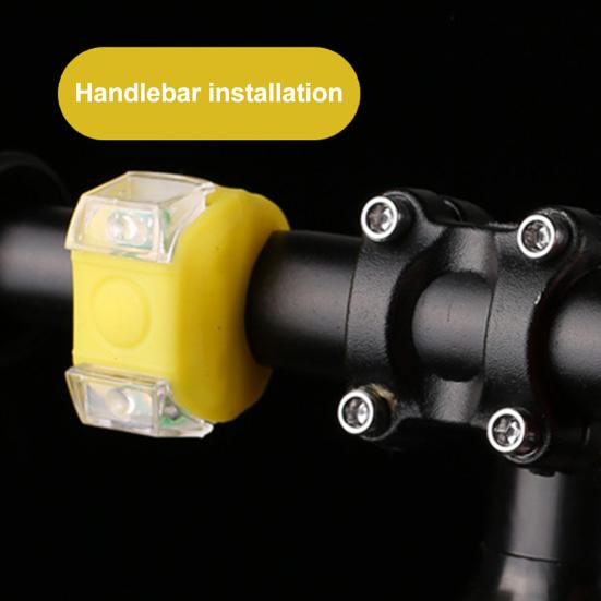 Cycling Taillight High Brightness Waterproof 2 LED Beads 3 Modes Illuminate Silicone Night