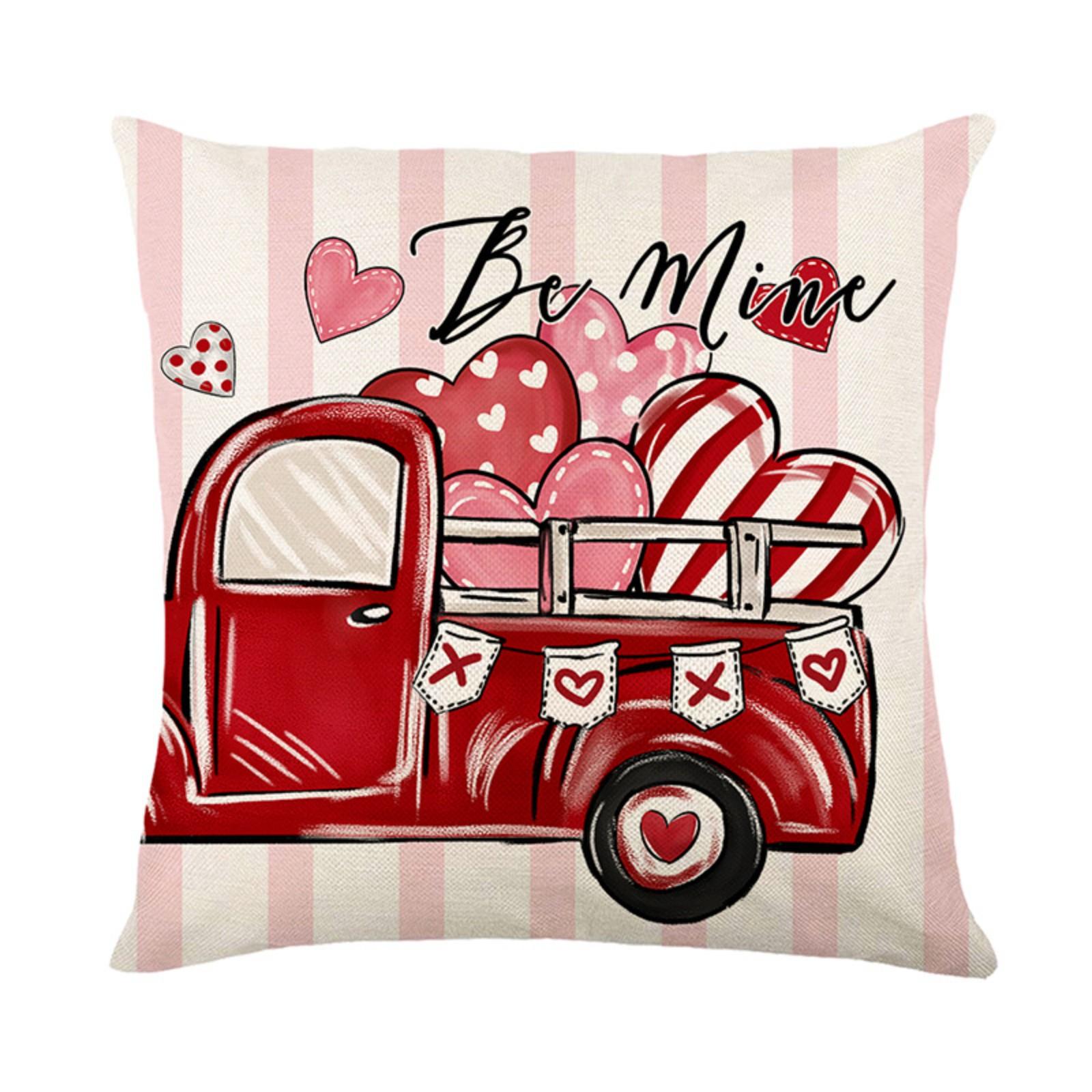 

Наволочка ко Дню святого Валентина Льняной принт Диванная декоративная подушка Чехол One Size