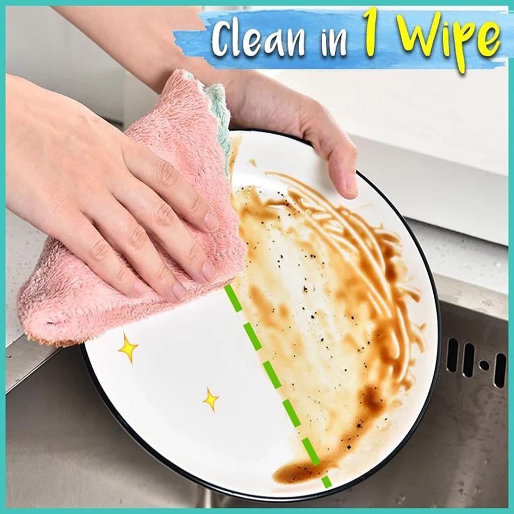 Oil-proof Cloth  Coral Velvet Dish Towel  Kitchen Cleaning Rag