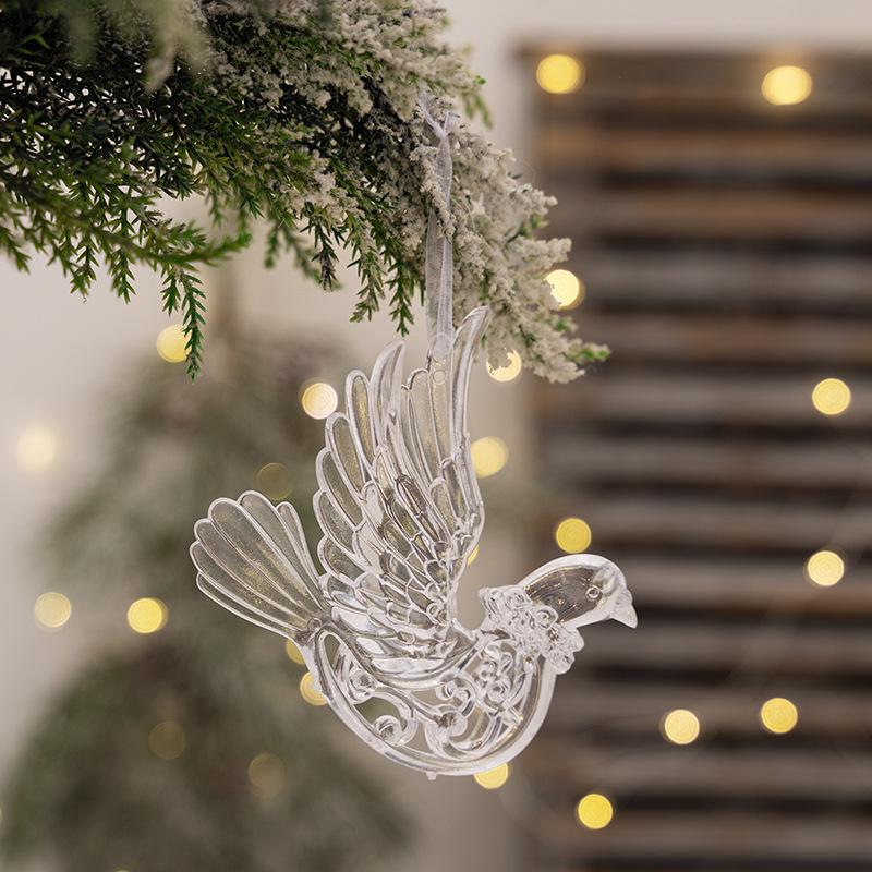 

Set of 3 Creative Christmas Tree Ornaments: Transparent Unicorn and Reindeer Acrylic Decorations