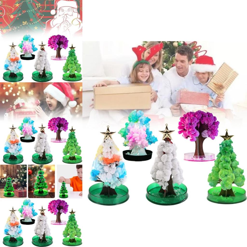 Colorful And Interactive 15cm Christmas Tree Toy With Snowflake Crystals For Children