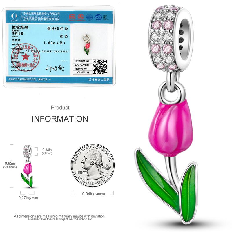 Neuer 925er Silber Kaktus Kleeblatt Anhänger Frühlingsgrüne Serie Perlenanhänger Für Original Perlenarmband DIY Schmuck