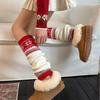 Snow Boots, Vintage Socks, Gray Stacked Socks, Slimming Knitted Socks, Nordic Calf Socks, Leg Covers