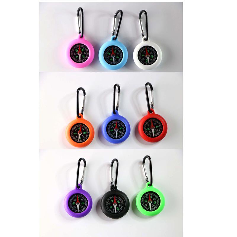 Silicone Hanging Compass with Climbing Hook and Quick Link, Customizable Logo for Outdoor Use