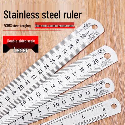 High Precision Stainless Steel Ruler 15/30/50cm – Thickened, Durable Straight Ruler for Baking and Measuring