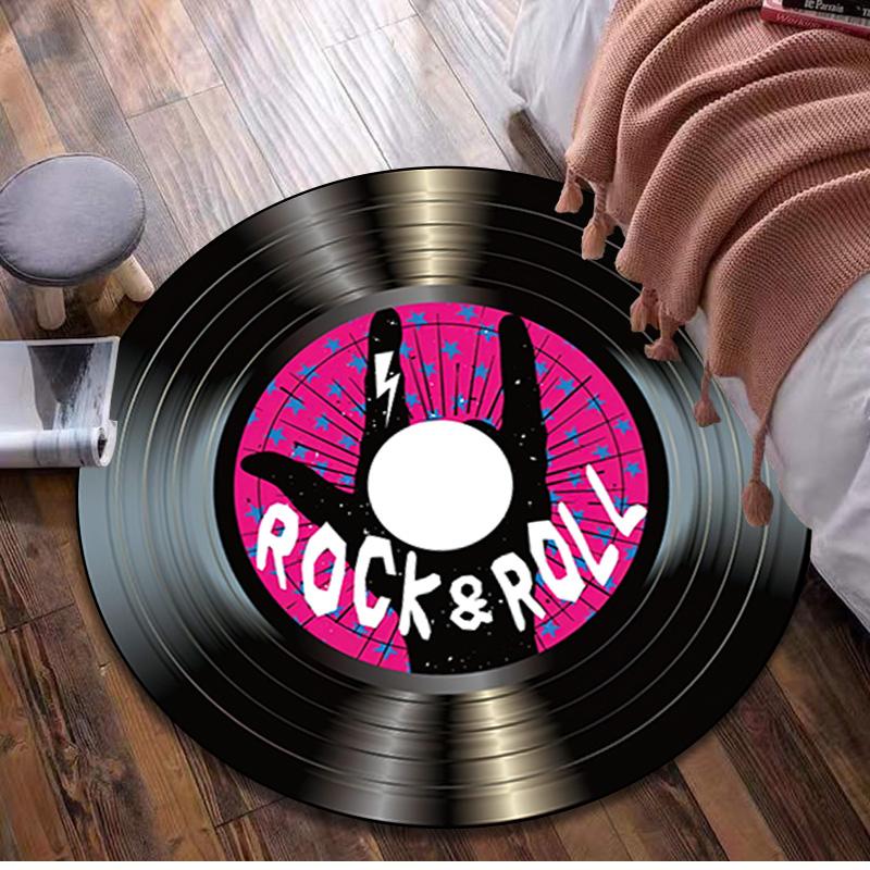 1Pc Music Staff Circular Print Rug - home decoration Carpet For Living Room Bedroom Flooring Computer Chair Area Rug