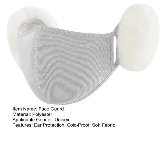 Face Guard Windproof Cold-Proof Soft Fabric Plush Ear Protection Three-dimensional Cutting Face Guard Ear Warmer