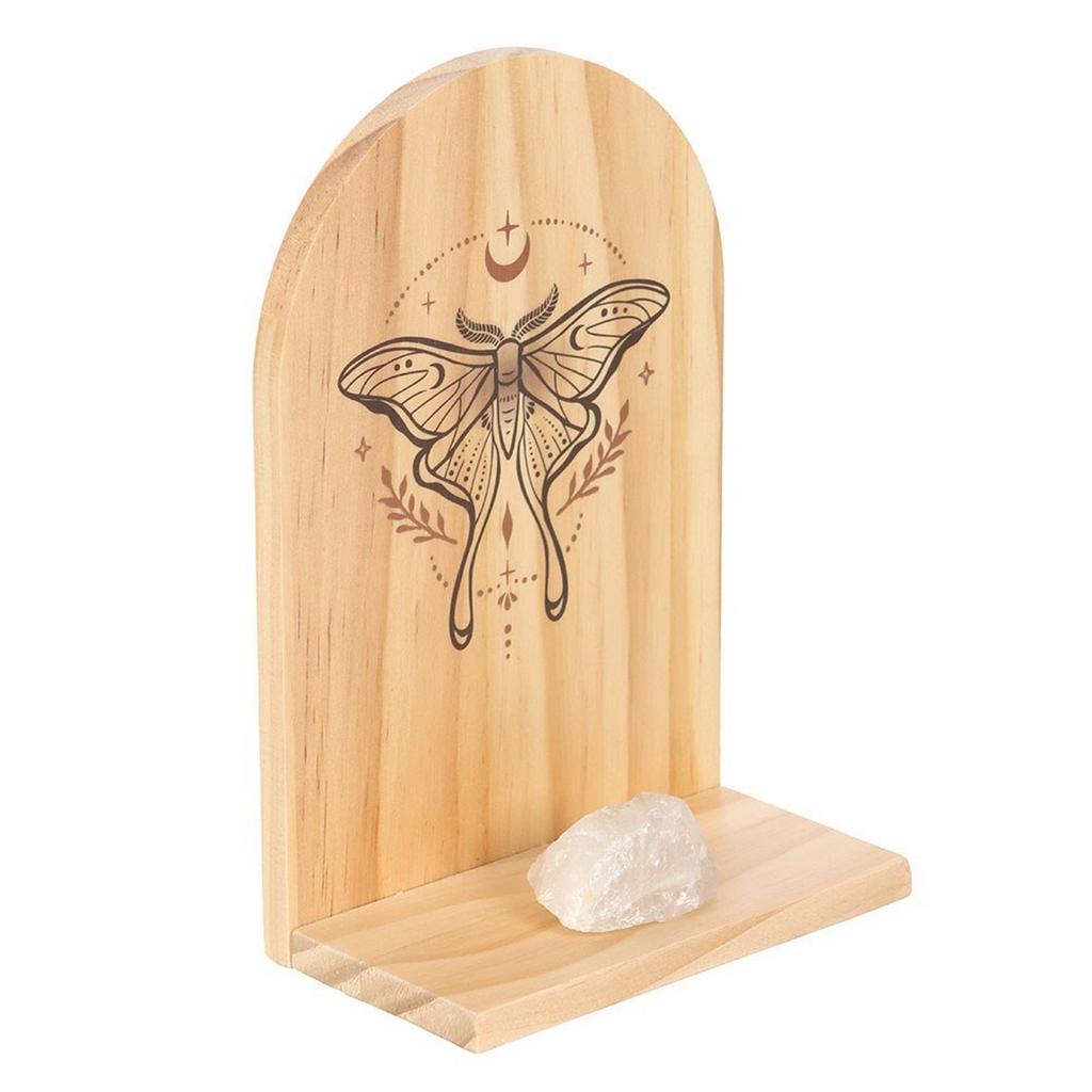 Something Different Natural Luna Moth Wooden Incense Holder Shelf