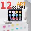 Ni O Ni 12-Color Artist Sketching Charcoal and Graphite Powder Cake Set