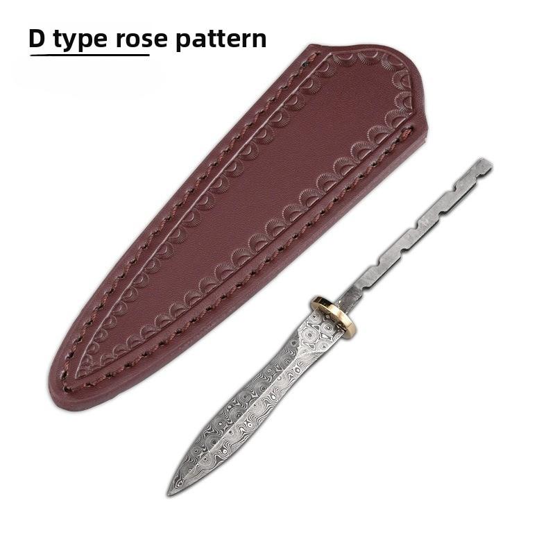 Stone Pattern Damascus Tea Knife Blank, Unfinished Full Tang Blade for DIY Handmade Kung Fu Tea Ceremony Tools
