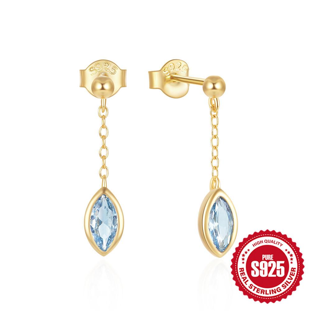 Wind S925 Silver Simple Volkswagen Horse Eye Luxury Pendant Earrings Popular Accessories Earrings