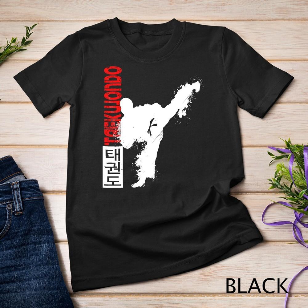 

Taekwondo Martial Art Shirt - Distressed Style Kick Tee Unisex T-shirt XL