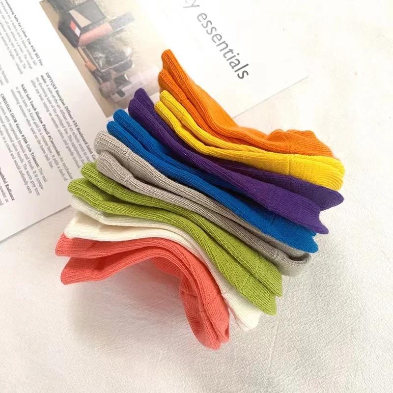 Candy Color Baby Socks Soft Cotton Kids Boy Girl Breathable Middle Tube Socks Toddler Infant Casual Elastic Socks