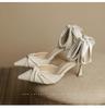 Fashion Temperament Single Shoes Spring New Pearl Pointed Head Shallow Mouth Stiletto with High Heels